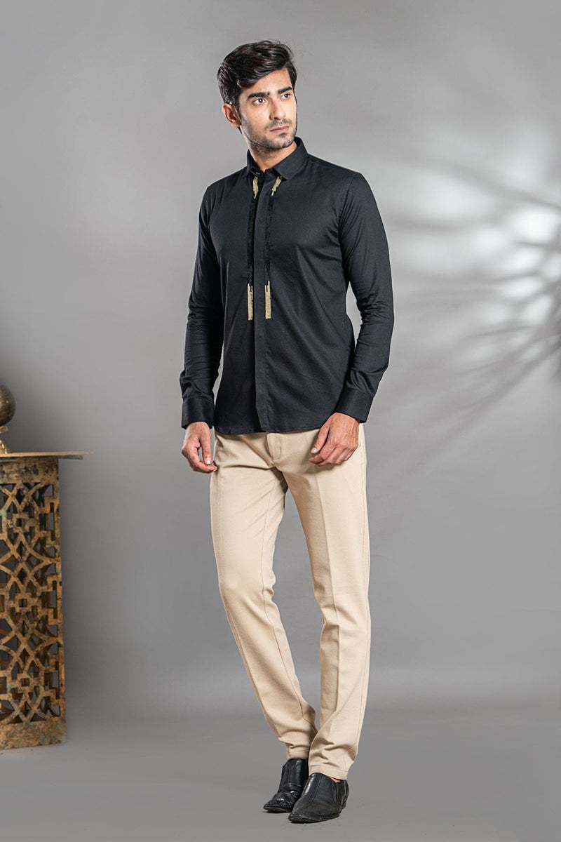 Party wear black shirt for men online
