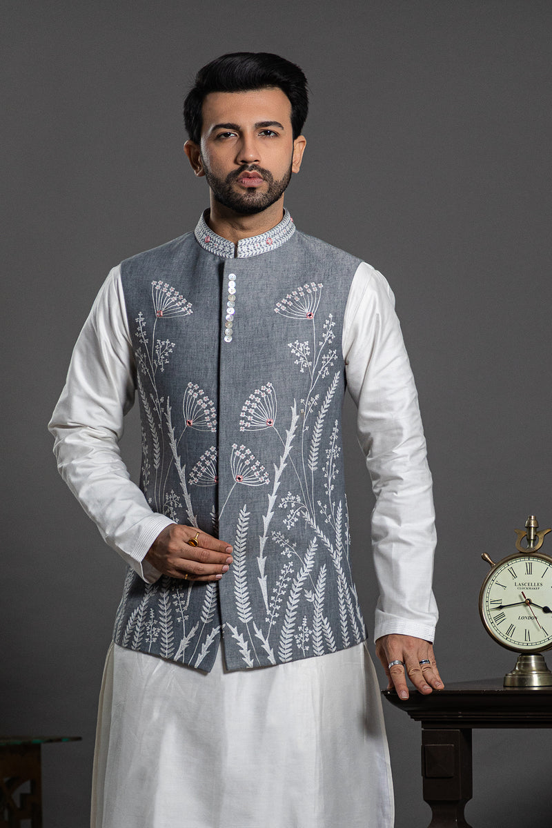 Grey white kurta discount pajama