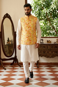 Floral and architectural print yellow bundi