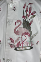 White kurta set with minimal embroidered bundi