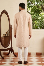 Onion colour kurta set  with embroidery