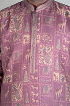 Printed purple kurta set