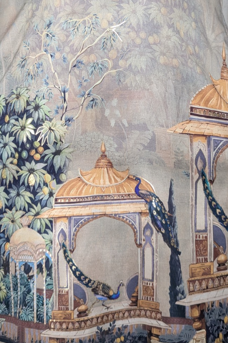 Pista colour kurta top with printed work