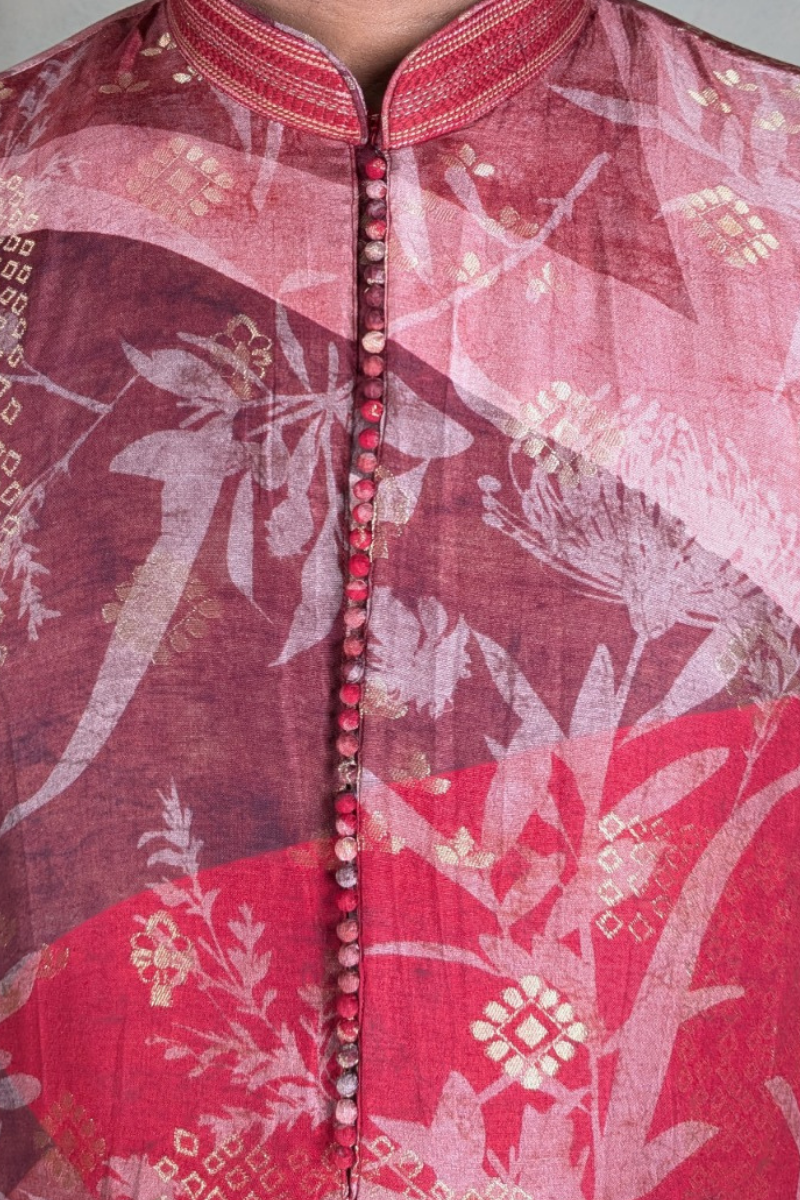 Maroon printed kurta top