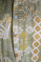 Grey cotton kurta top with embroidery