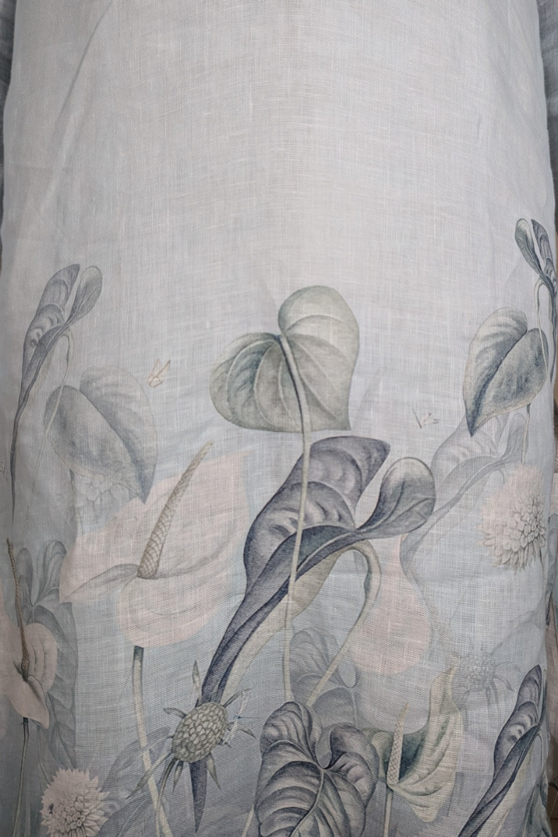 Blue colour kurta with floral print