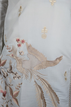 White kurta top with white thread work