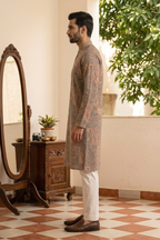 Printed green kurta top