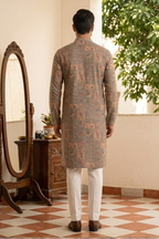 Printed green kurta top