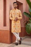 Multicolour kurta pant  with decorative floral and geometric print