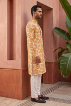 Multicolour kurta pant  with decorative floral and geometric print
