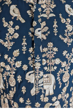 Peacock blue kurta top with thread work and embroidery
