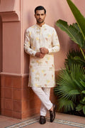 Cream kurta pant  with elephant print motifs