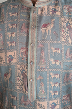 Printed green kurta top