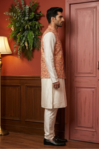 Brown colour printed floral design bundi
