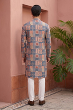 Semi sheer cotton kurta with a multi print design