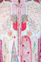 Royal Zari Motif Kurta Ensemble Ethnic kurta likely made of cotton or a similar kurta featuring intricate red and white patterns and embellishments kurta set