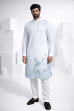 Blue colour kurta with floral print