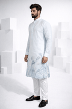 Blue colour kurta with floral print