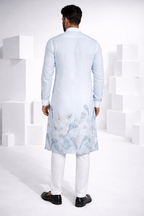 Blue colour kurta with floral print