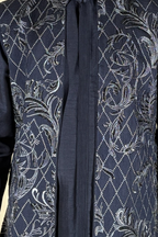 Black colour plain kurta top and pant with embroidered bundi
