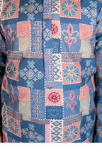 Semi sheer cotton kurta with a multi print design kurta set