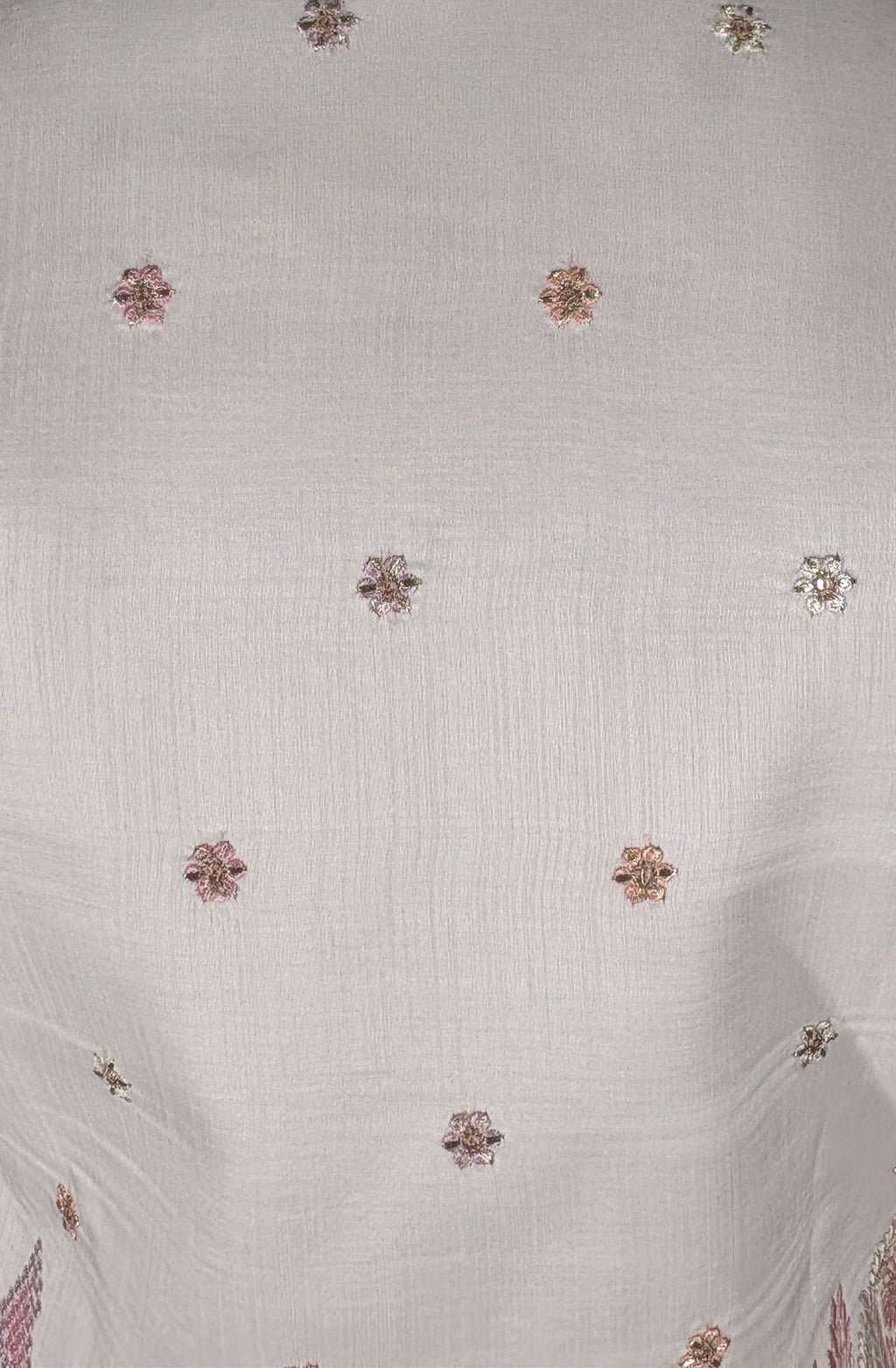 White colour kurta set with thread work and embroidery bundi