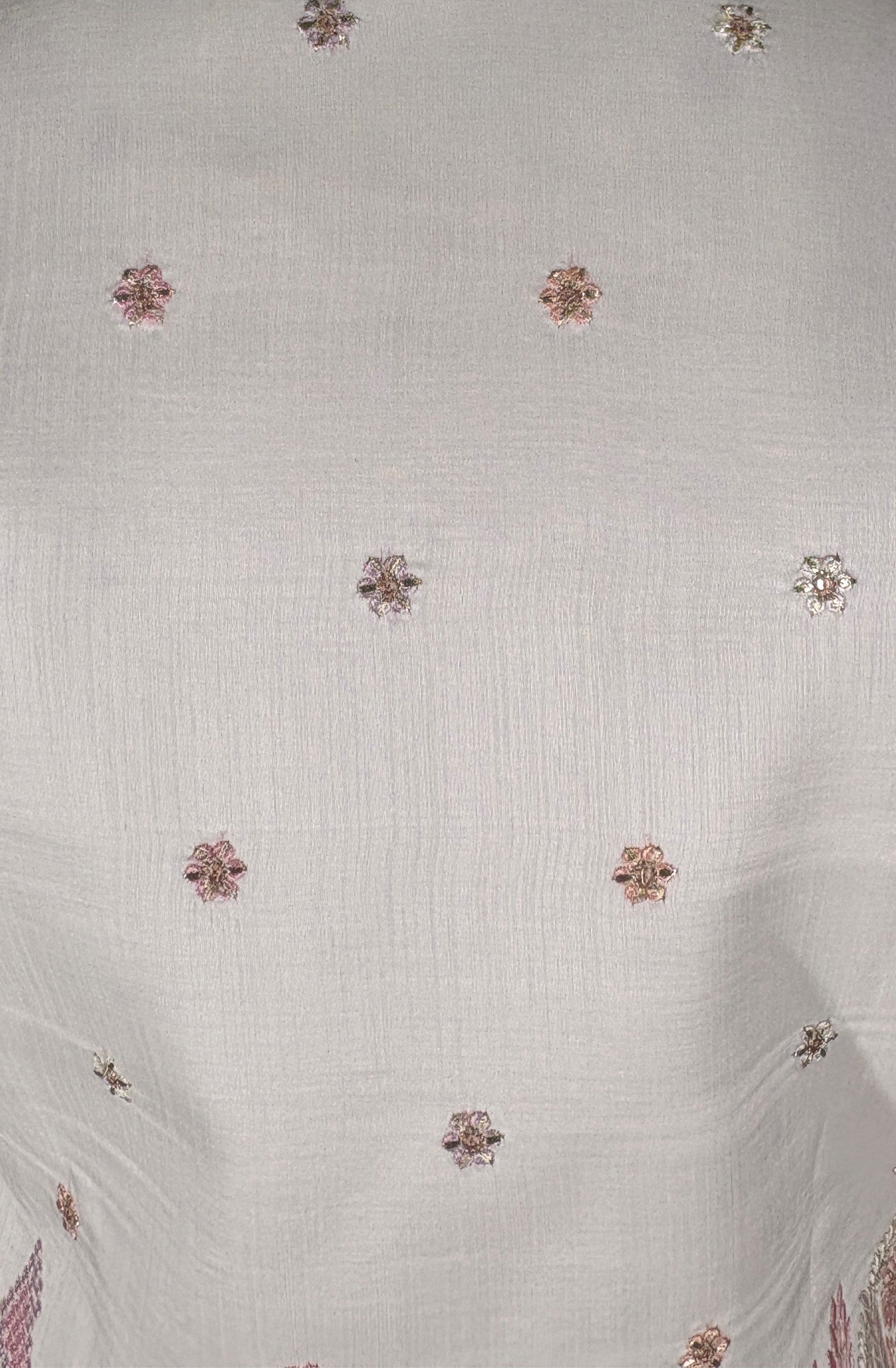 White colour kurta set with thread work and embroidery bundi