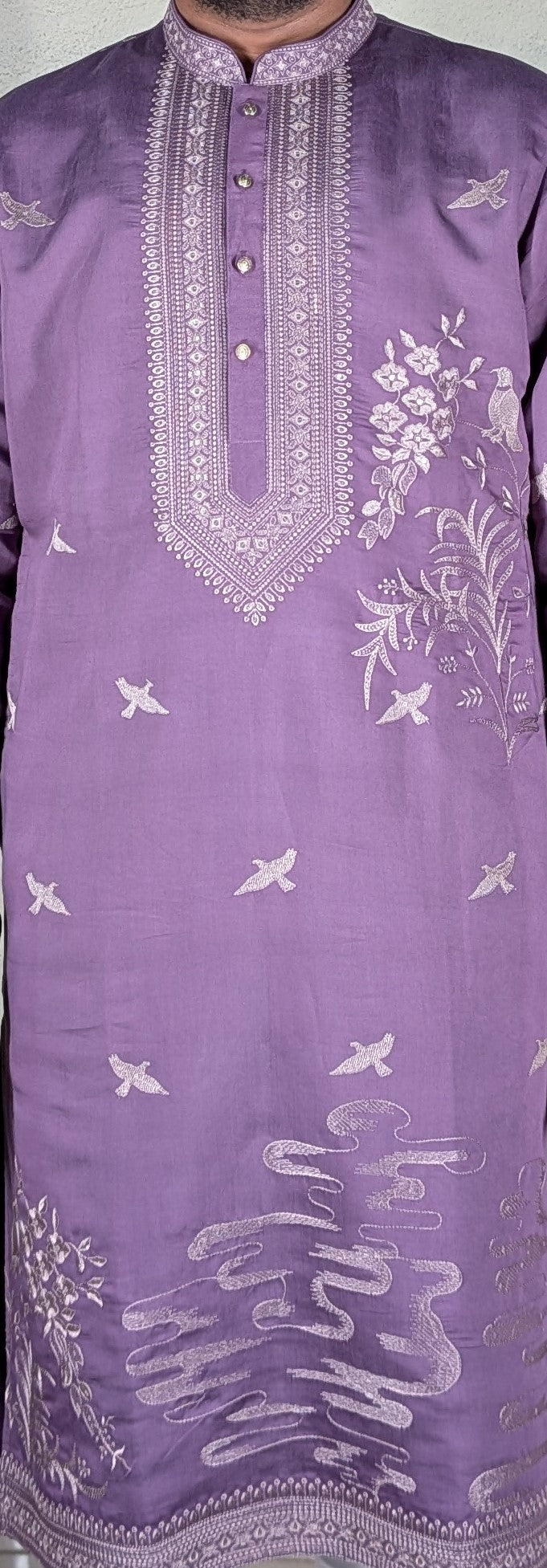 Purple colour kurta top with thread work