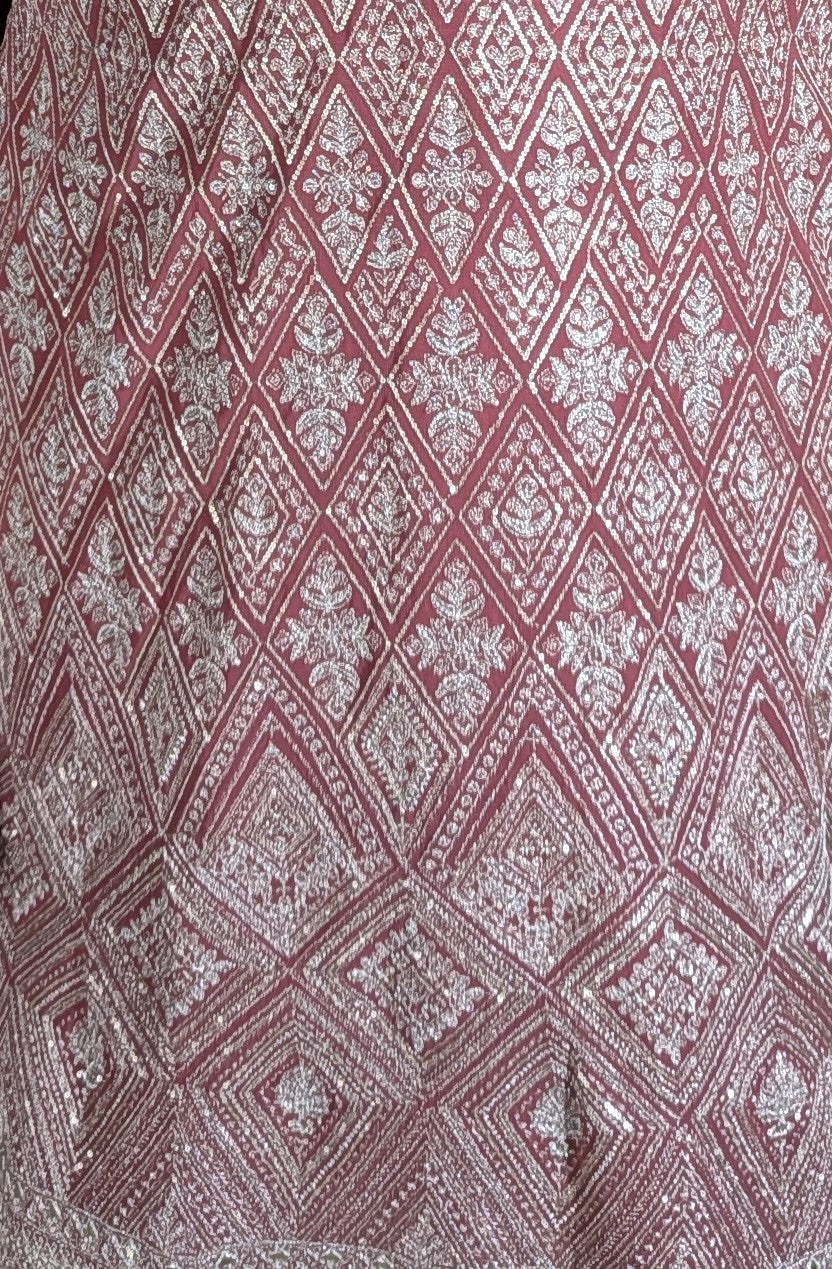 Maroon kurta set with sequin work