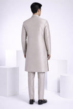 Onion kurta set with mirror and thread work bundi