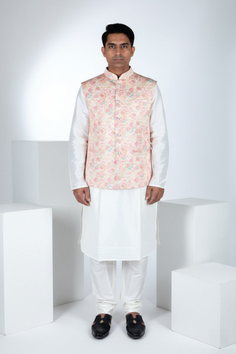 Multi colour printed floral design bundi