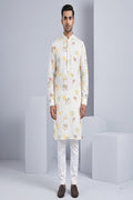 Cream kurta top with elephant print motifs