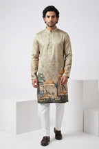 Pista colour kurta top with printed work