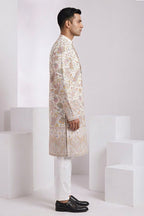 White colour kurta top with allover thread work and embroidery