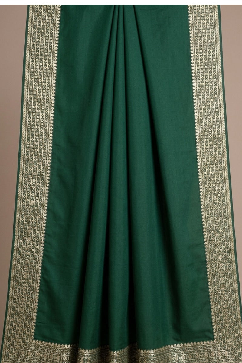 Rama colour Cheeri silk dhoti and dupatta  with gold zari border