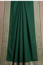 Rama colour Cheeri silk dhoti and dupatta  with gold zari border
