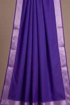 purple colour Cheeri silk dhoti and dupatta with gold zari border  and elastic drawstring waist