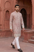 Maroon kurta set with sequin work