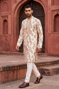 Mehndi colour kurta set with floral print