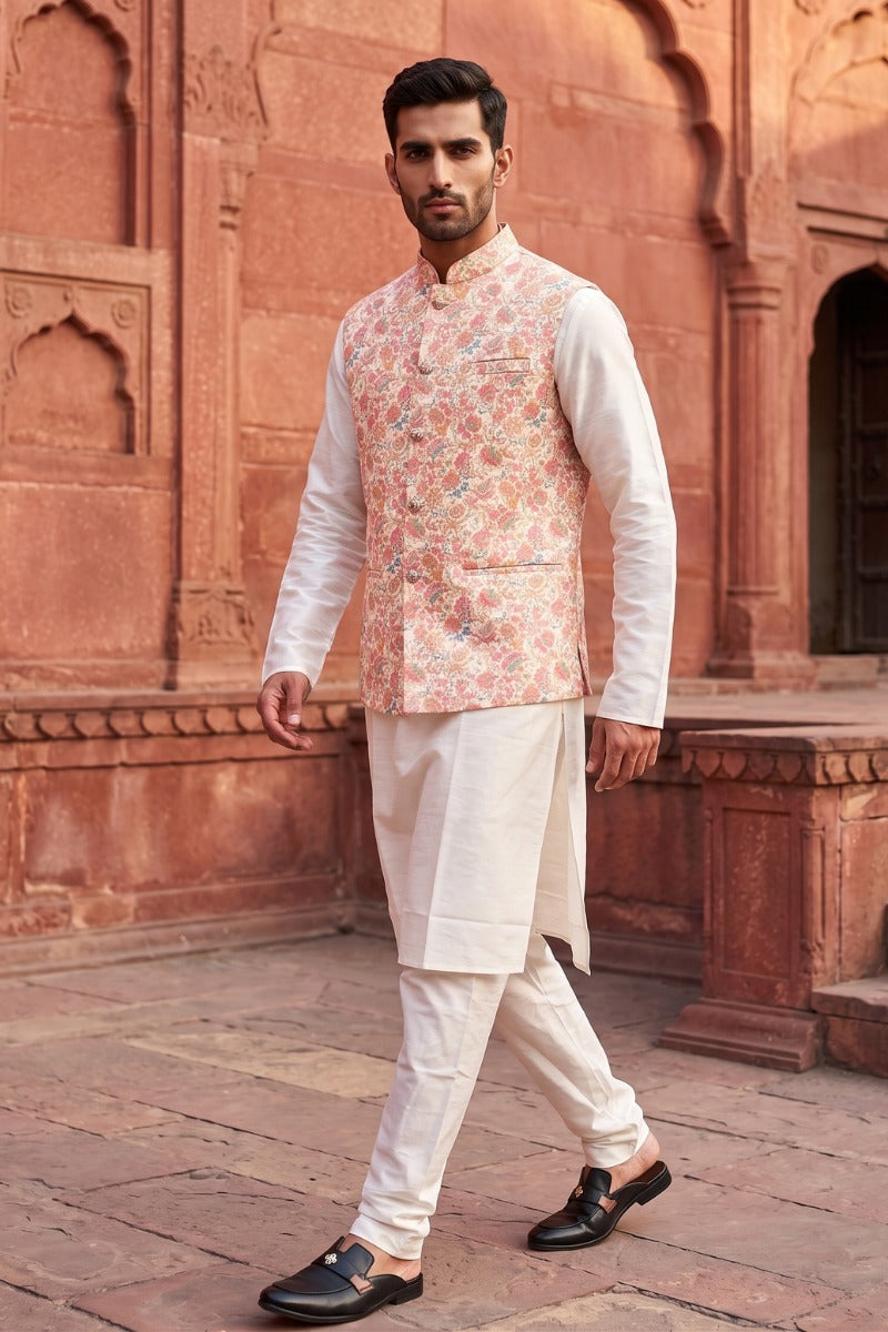 Multi colour printed floral design bundi