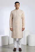 Onion colour kurta top with embroidery