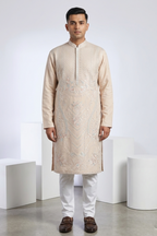 Onion colour kurta top with embroidery