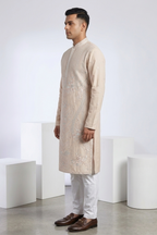 Onion colour kurta top with embroidery