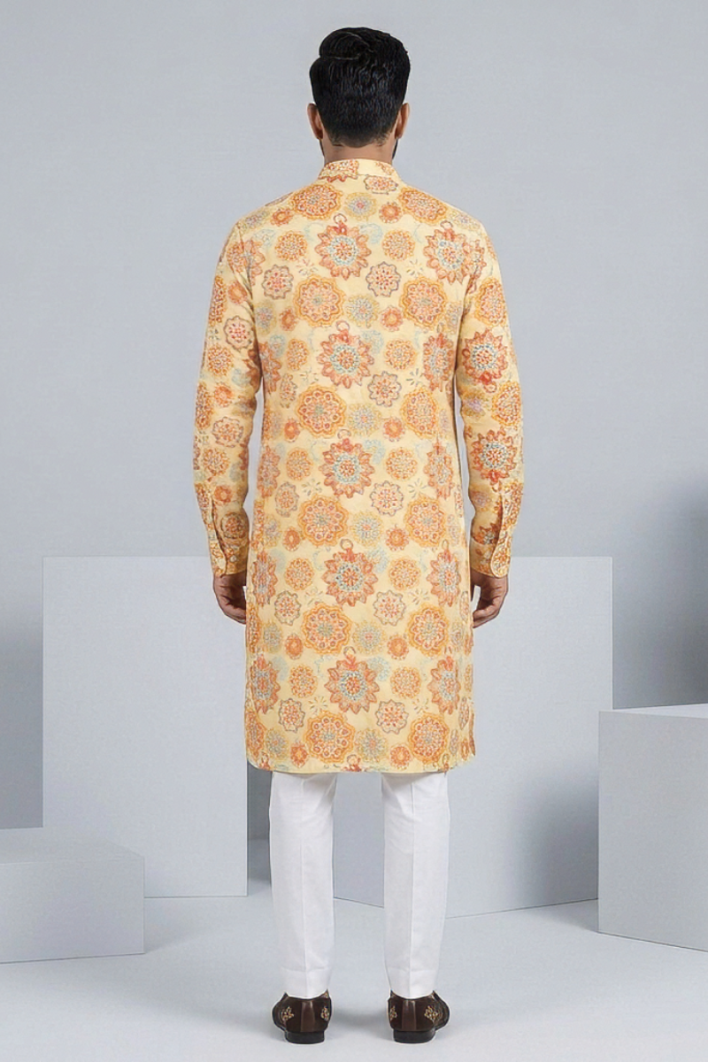 Multicolour kurta with decorative floral and geometric print