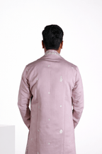 Lilac colour kurta with thread work and dupatta