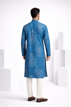 Blue colour kurta top with floral motifs