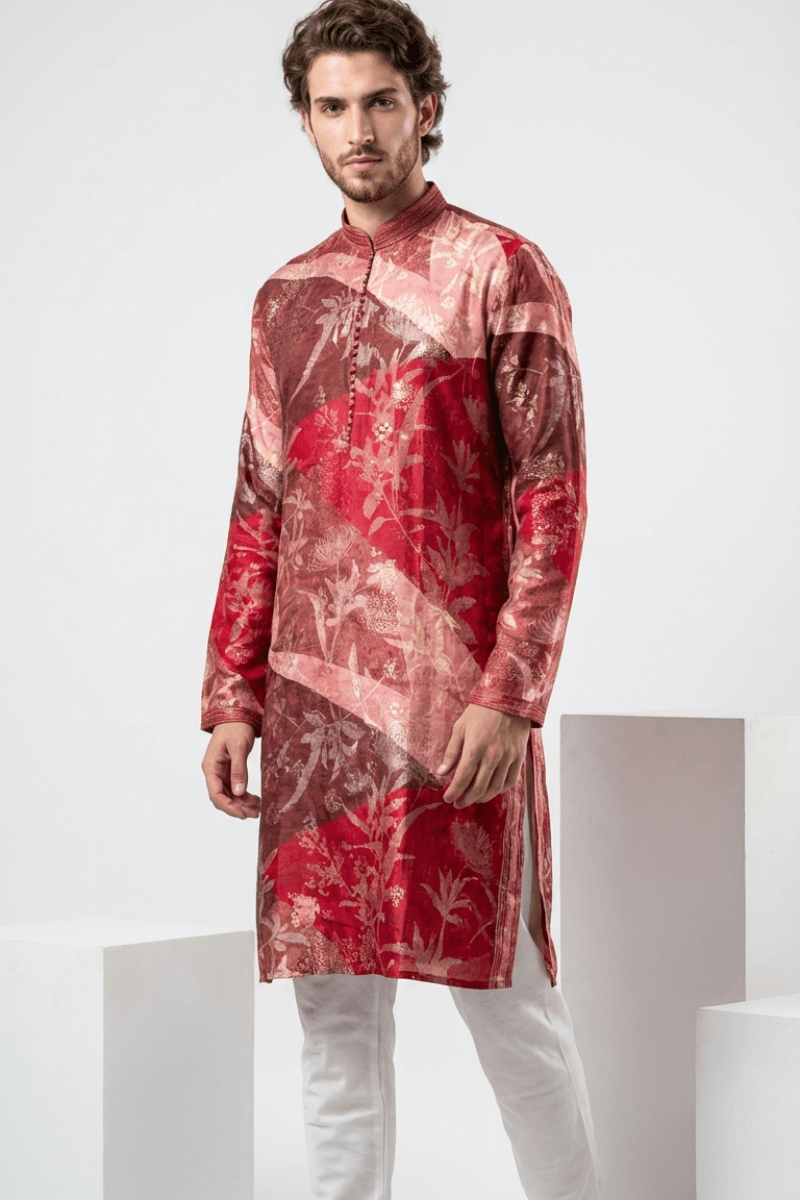 Maroon printed kurta top