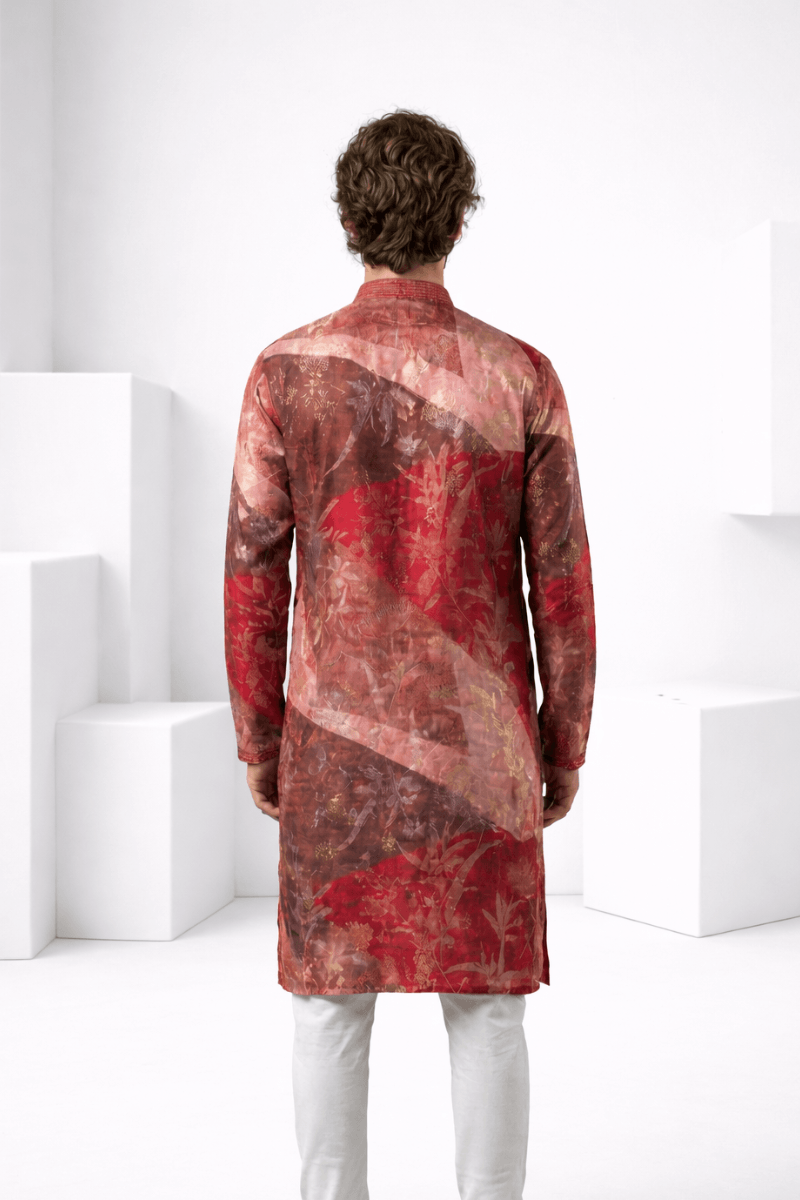 Maroon printed kurta top