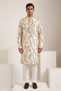 Mehndi colour kurta top with floral print